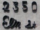 Address sculpture on Norton Avenue wall of 2350 E. Elm Street, Tucson